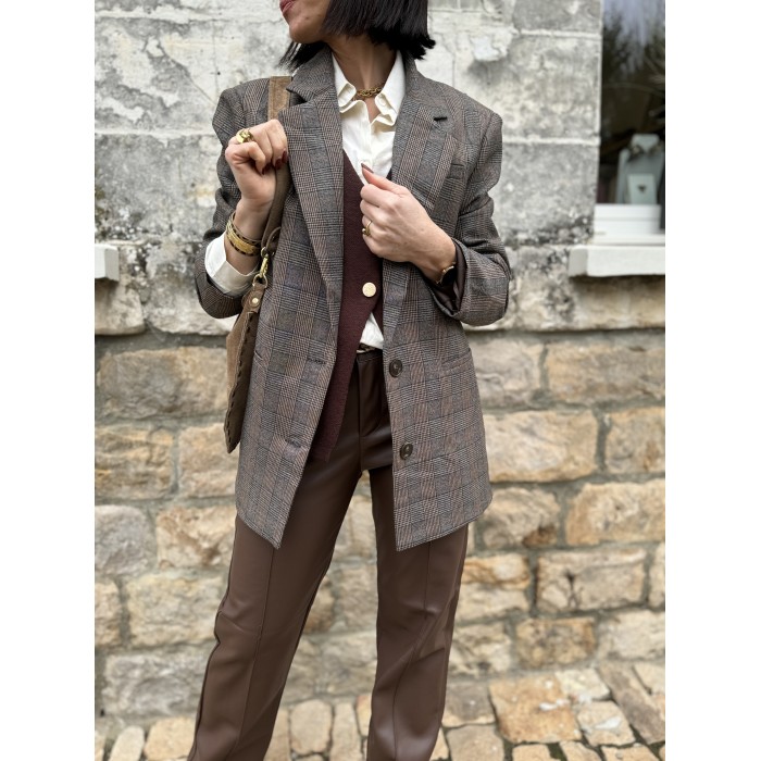 veste à carreaux marron/veste/marron/automne-hiver/style/tendance