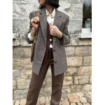 veste à carreaux marron/veste/marron/automne-hiver/style/tendance