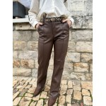 pantalon norman marron/simili/marron/chocolat/tendance/automne-hiver