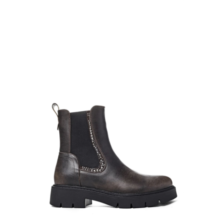 Bottines marron avec Détails Scintillants – Style Urbain et Chic