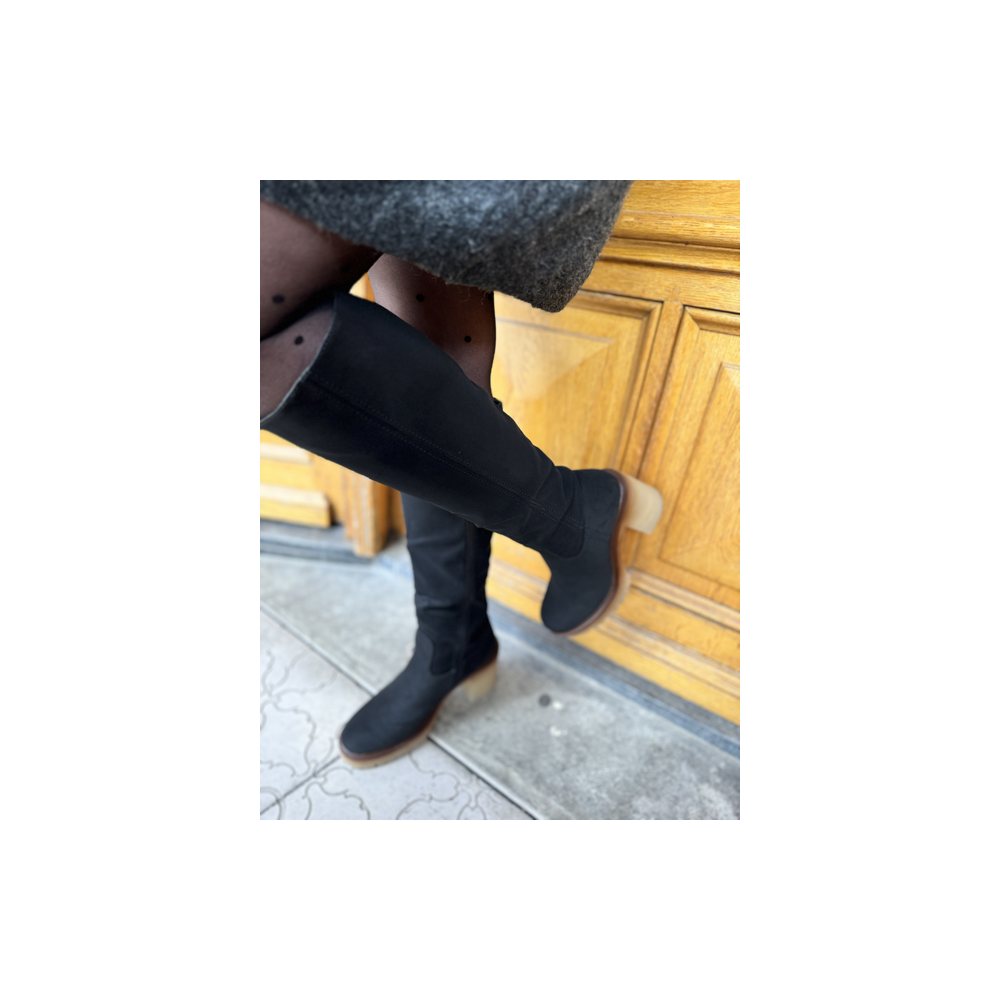 bottes hautes noires/bottes/talon/