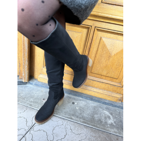 bottes hautes noires/bottes/talon/