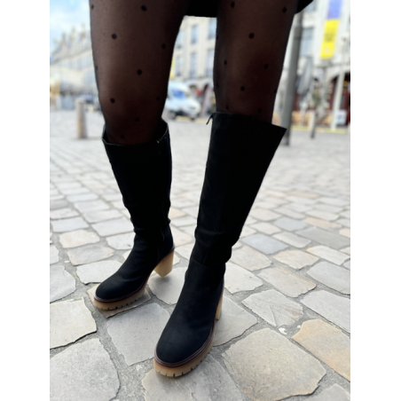 bottes hautes noires/bottes/talon/