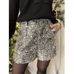 Short sequins argentés / short de fête / fête de fin d'année / chic / festif