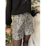 Short sequins argentés / short de fête / fête de fin d'année / chic / festif