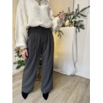 pantalon de tailleur gris flannelle - intemporelle - look de tous les jours