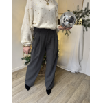 pantalon de tailleur gris flannelle - intemporelle - look de tous les jours