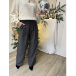 pantalon de tailleur gris flannelle - intemporelle - look de tous les jours