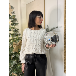 Pull joli dos blanc à sequins – Élégance et brillance pour vos soirées