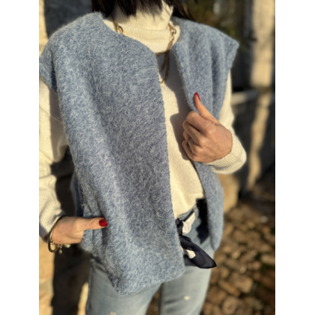 Gilet Sans Manches Zoé Bleu Clair - Douceur et Style Décontracté