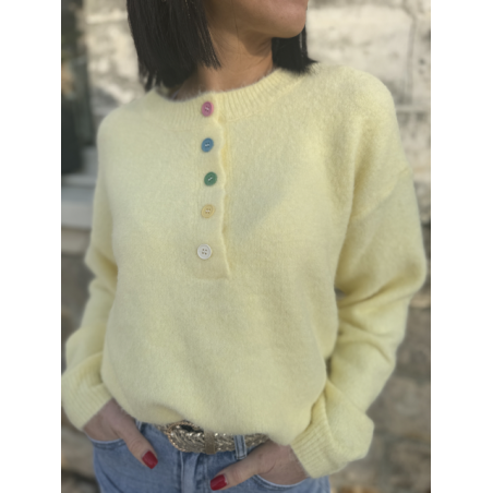 Pull Jaune Clémence Taille Unique - Douceur et Couleur pour Votre Garde-Robe