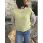 Pull Sans Manches Jaune avec Boutons dorés- Style et Modernité