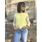 Pull Sans Manches Jaune avec Boutons dorés- Style et Modernité