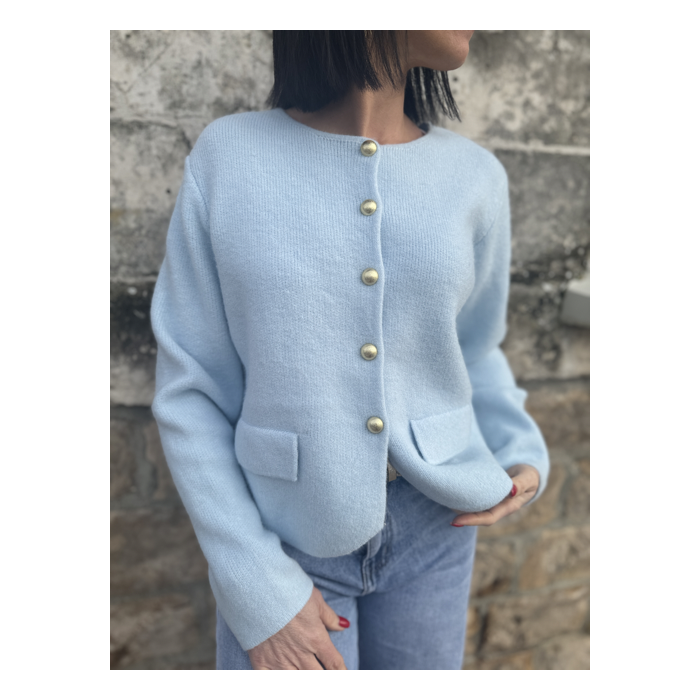 Cardigan Bleu Ciel - Élégance et Douceur pour Tous Vos Looks