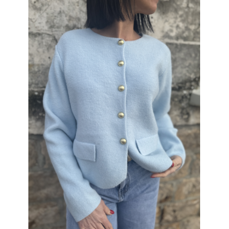 Cardigan Bleu Ciel - Élégance et Douceur pour Tous Vos Looks