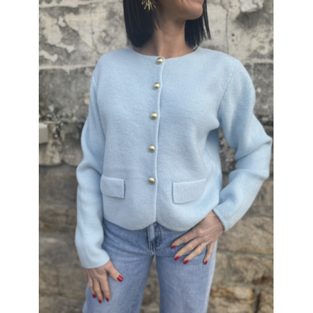 Cardigan Bleu Ciel - Élégance et Douceur pour Tous Vos Looks