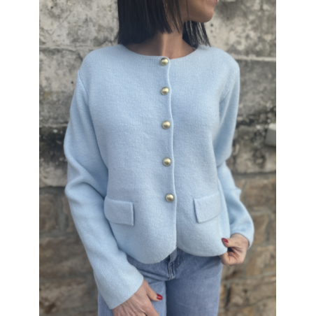 Cardigan Bleu Ciel - Élégance et Douceur pour Tous Vos Looks