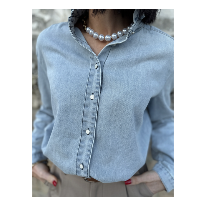 Chemise Style Jean Bleu Clair - Élégance Décontractée