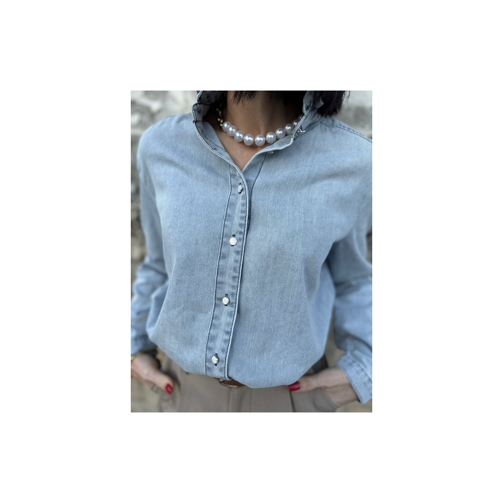 Chemise Style Jean Bleu Clair - Élégance Décontractée