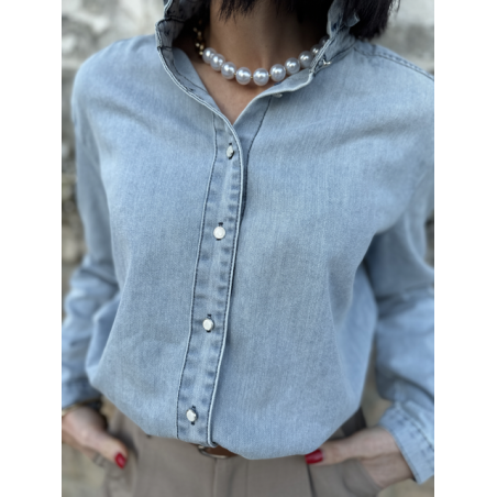 Chemise Style Jean Bleu Clair - Élégance Décontractée