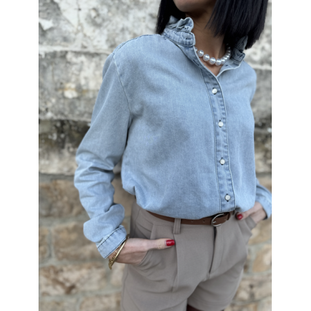 Chemise Style Jean Bleu Clair - Élégance Décontractée