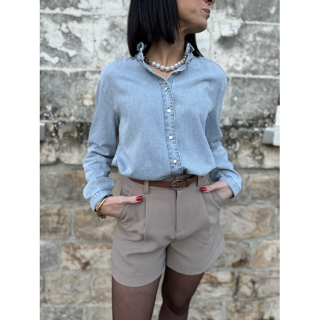 Chemise Style Jean Bleu Clair - Élégance Décontractée