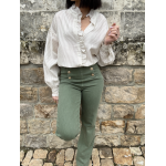 Blouse Rayée Blanc et Taupe - Élégance et Légèreté