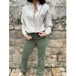 Jean Taille Haute Vert Kaki - Chic et Originalité