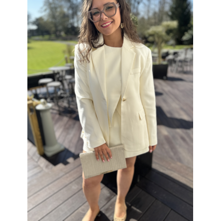 Veste de Tailleur Écru – Élégance & Intemporalité