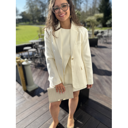 Veste de Tailleur Écru – Élégance & Intemporalité