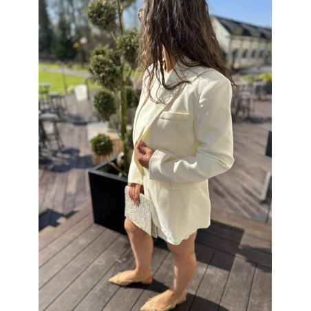 Veste de Tailleur Écru – Élégance & Intemporalité