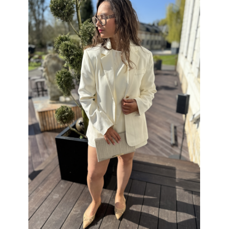 Veste de Tailleur Écru – Élégance & Intemporalité