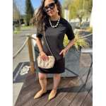 Robe Noire Droite avec Poches – Élégance & Intemporalité