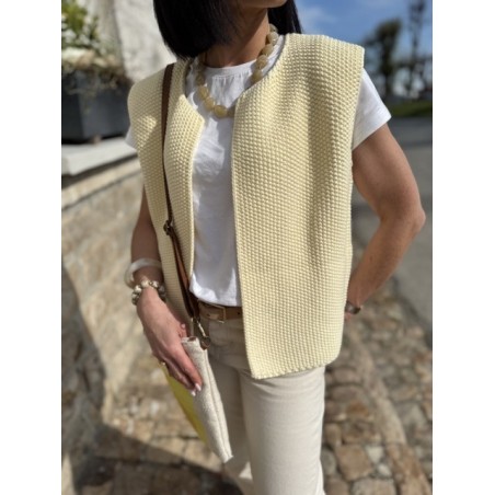 Gilet sans manches en maille tricot – Confort et élégance | Melle Jeanne