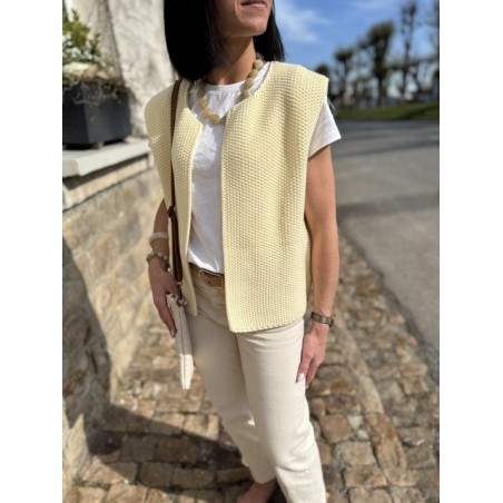 Gilet sans manches en maille tricot – Confort et élégance | Melle Jeanne