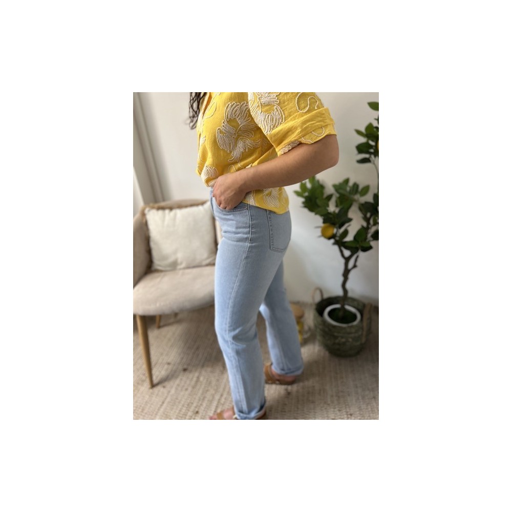 Jean Straight beu clair | Coupe Droite & Taille Haute