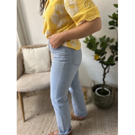 Jean Straight beu clair | Coupe Droite & Taille Haute