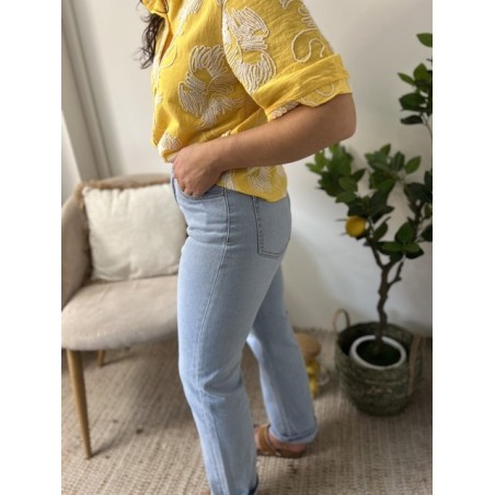 Jean Straight beu clair | Coupe Droite & Taille Haute