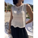 Top en crochet écru – Melle Jeanne | Look bohème chic