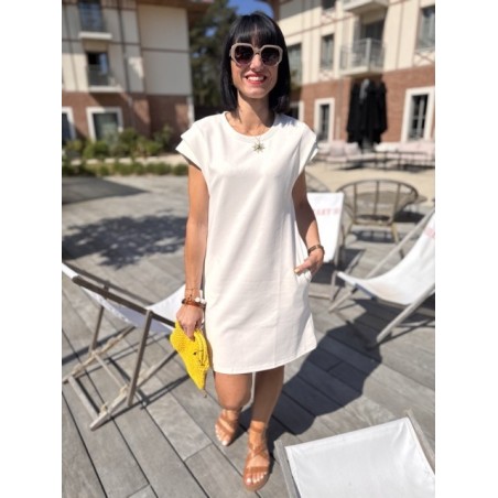 Robe tee-shirt blanc ou jaune – Melle Jeanne | Confort et style au quotidien