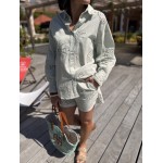 Short ajouré vert menthe – Melle Jeanne | Motif soleil et confort d’été