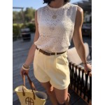 Short jaune à plis et ceinture – Melle Jeanne | Chic estival et confort