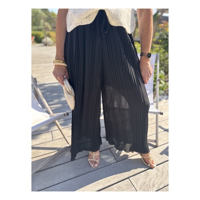 Pantalon fluide plissé – Melle Jeanne | Élégance légère et confort taille unique