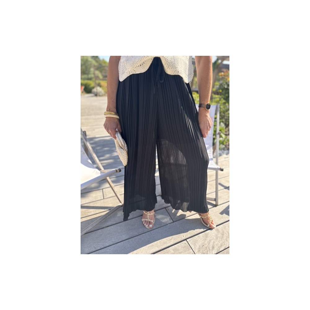 Pantalon fluide plissé – Melle Jeanne | Élégance légère et confort taille unique
