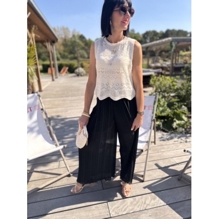 Pantalon fluide plissé – Melle Jeanne | Élégance légère et confort taille unique