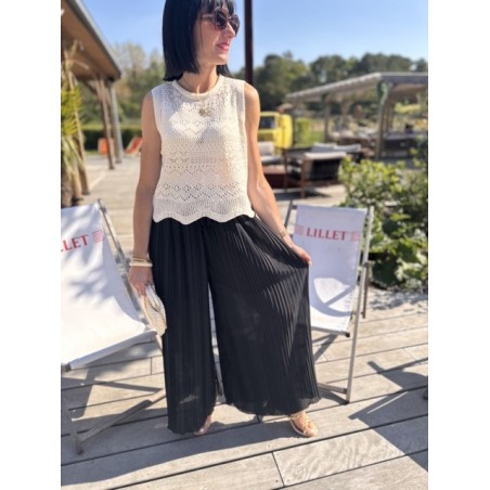 Pantalon fluide plissé – Melle Jeanne | Élégance légère et confort taille unique