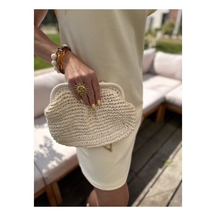 Pochette en paille fermoir claper – Melle Jeanne | Élégance bohème