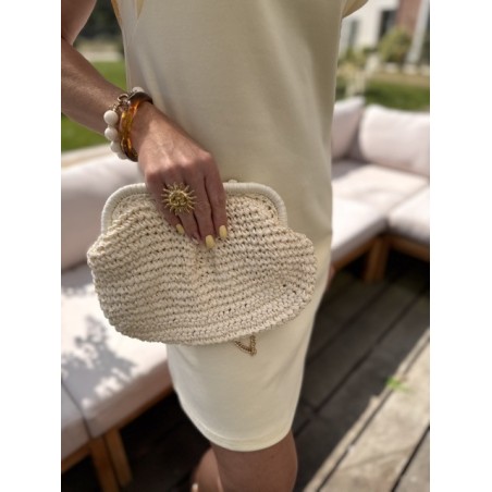 Pochette en paille fermoir claper – Melle Jeanne | Élégance bohème