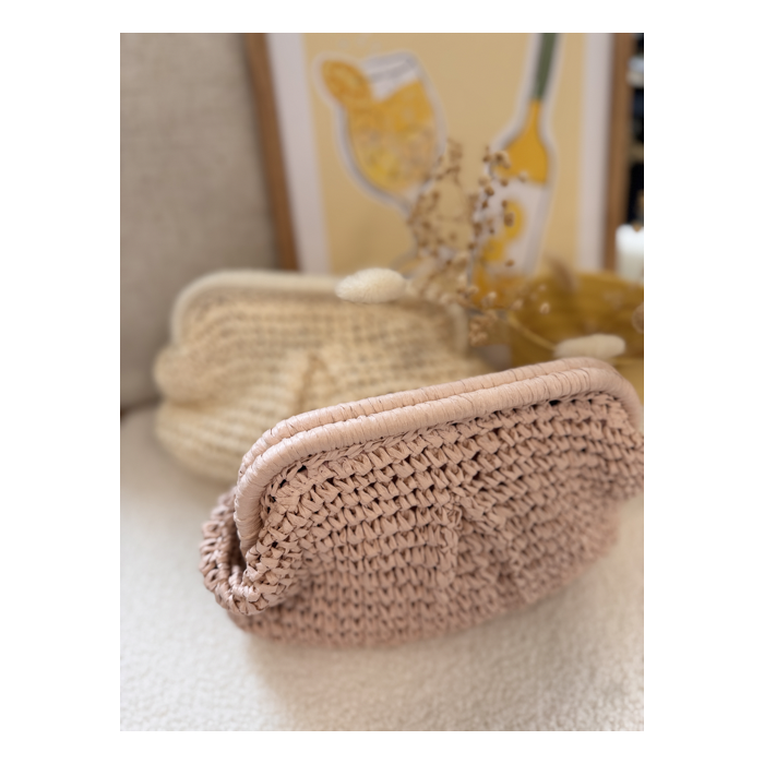 Pochette en paille fermoir claper – Melle Jeanne | Élégance bohème