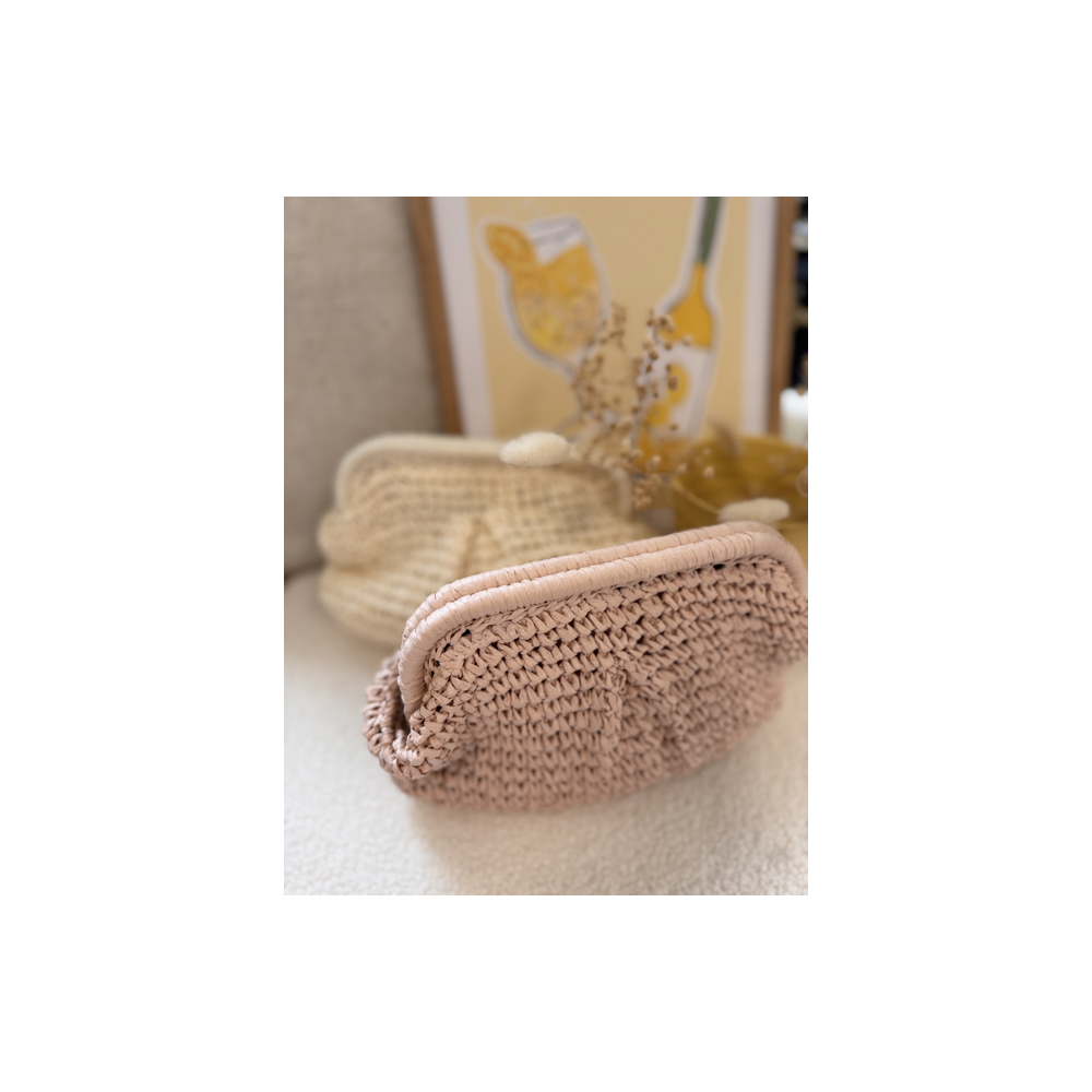 Pochette en paille fermoir claper – Melle Jeanne | Élégance bohème